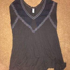 Free people grey embroidered top